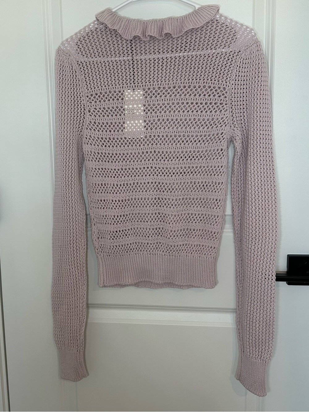 7 For All Mankind Open-Knit Ruffle-Neck Sweater - Picture 2 of 3